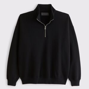 Abercrombie Essential Half Zip Fleece Sweatshirt Small Black